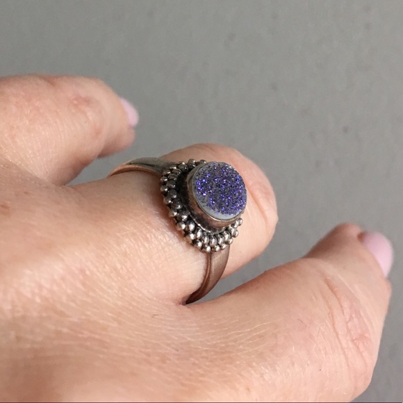 Druzy Sterling-Silver Ring - Picture 2 of 7